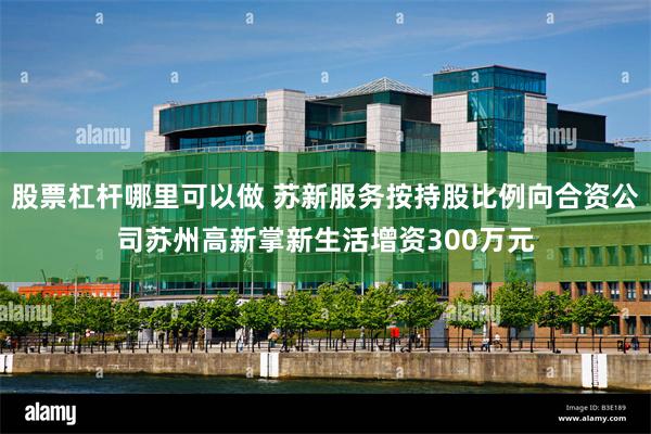 股票杠杆哪里可以做 苏新服务按持股比例向合资公司苏州高新掌新生活增资300万元