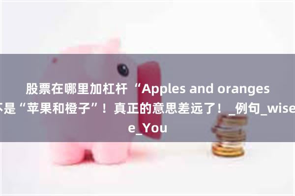 股票在哪里加杠杆 “Apples and oranges”可不是“苹果和橙子”！真正的意思差远了！_例句_wise_You